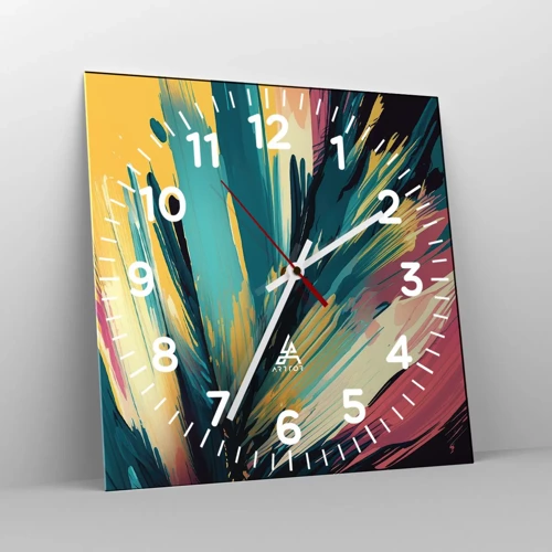 Horloge murale - Pendule murale - Composition – une explosion de joie - 30x30 cm
