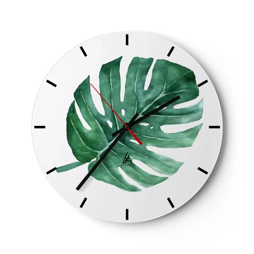 Horloge murale - Pendule murale - Concept vert - 30x30 cm