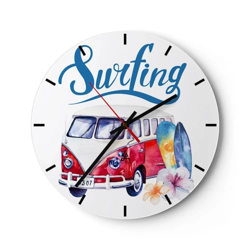 Horloge murale - Pendule murale - Concombre - un classique pour un surfeur - 30x30 cm