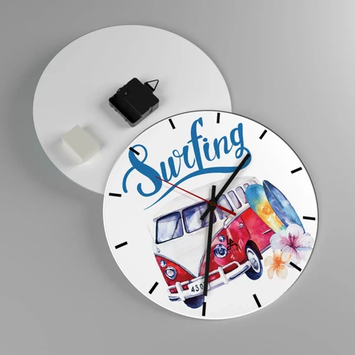 Horloge murale - Pendule murale - Concombre - un classique pour un surfeur - 30x30 cm