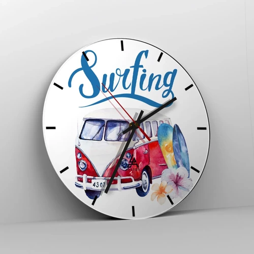 Horloge murale - Pendule murale - Concombre - un classique pour un surfeur - 30x30 cm