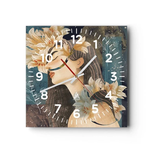 Horloge murale - Pendule murale - Conte de fée sur la princesse lilas - 30x30 cm