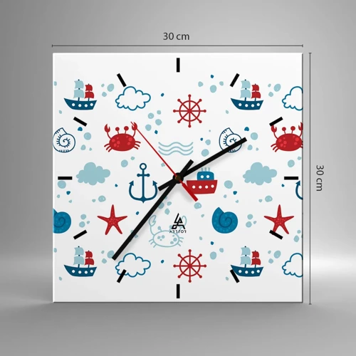 Horloge murale - Pendule murale - Conte de fées de la mer - 30x30 cm