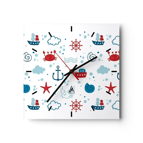 Horloge murale - Pendule murale - Conte de fées de la mer - 40x40 cm
