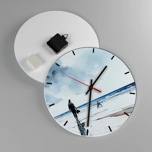 Horloge murale - Pendule murale - Conversation avec la mer - 30x30 cm