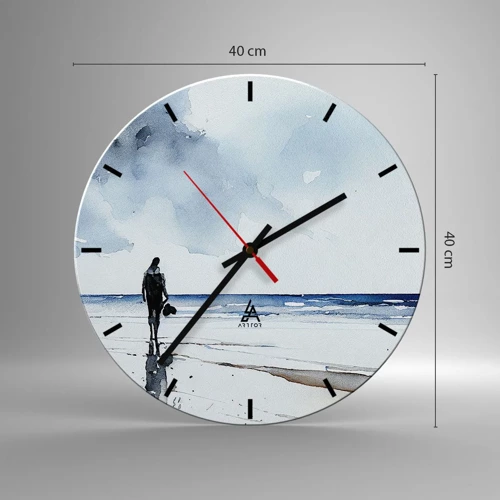 Horloge murale - Pendule murale - Conversation avec la mer - 40x40 cm