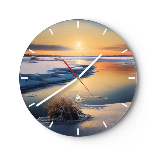 Horloge murale - Pendule murale - Coucher de soleil d'hiver - 30x30 cm