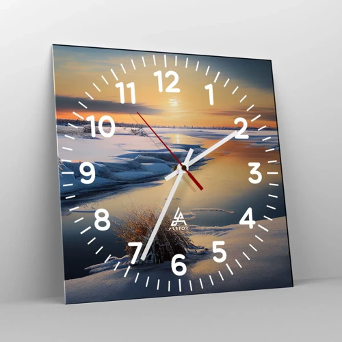 Horloge murale - Pendule murale - Coucher de soleil d'hiver - 40x40 cm