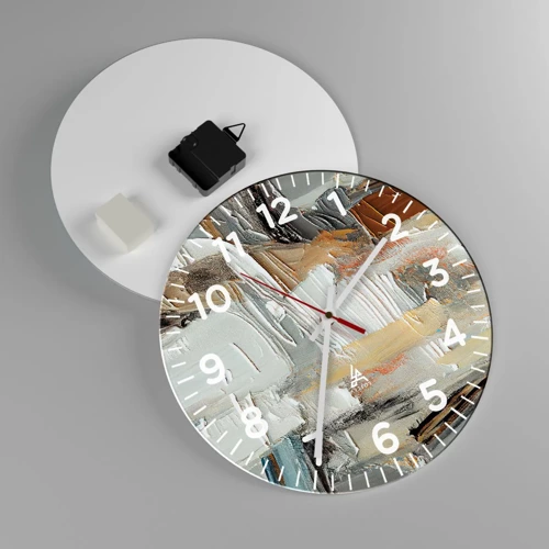 Horloge murale - Pendule murale - Couches colorées - 30x30 cm