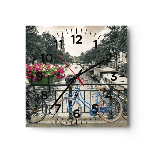 Horloge murale - Pendule murale - Couleurs de rue d'Amsterdam - 30x30 cm