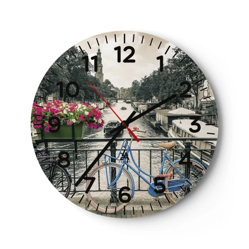 Horloge murale - Pendule murale - Couleurs de rue d'Amsterdam - 30x30 cm