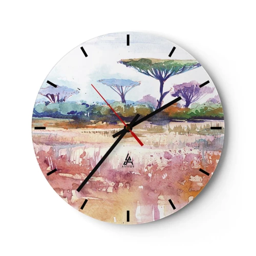 Horloge murale - Pendule murale - Couleurs de savane - 30x30 cm