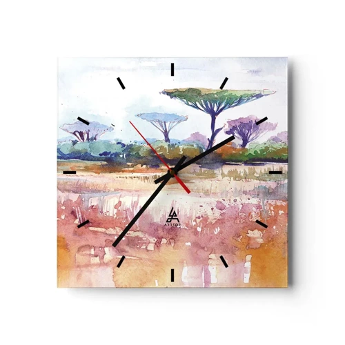 Horloge murale - Pendule murale - Couleurs de savane - 40x40 cm