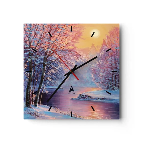 Horloge murale - Pendule murale - Couleurs d'hiver - 30x30 cm