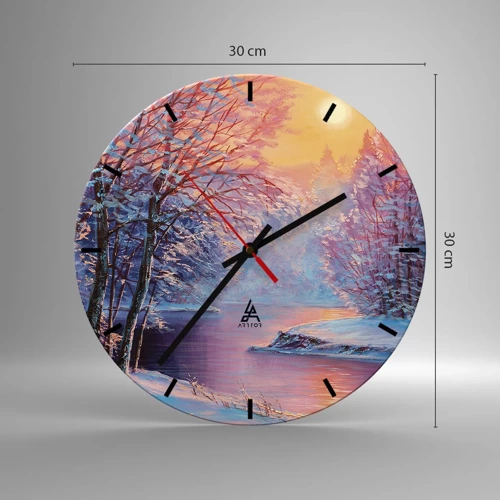 Horloge murale - Pendule murale - Couleurs d'hiver - 30x30 cm