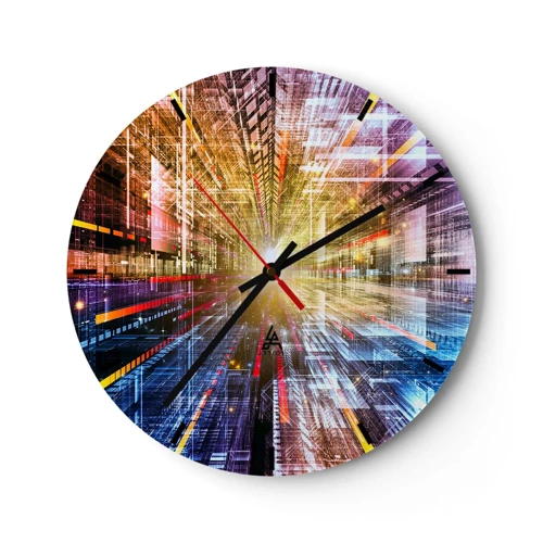 Horloge murale - Pendule murale - Couloir lumineux - 30x30 cm