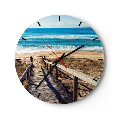 Horloge murale - Pendule murale - Cours! - 30x30 cm