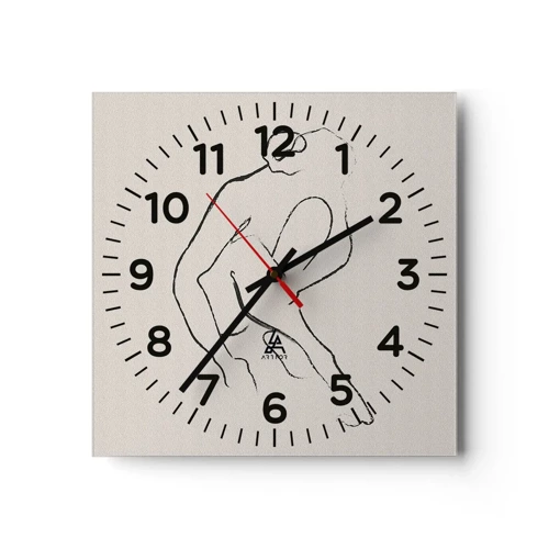 Horloge murale - Pendule murale - Croquis intime - 30x30 cm