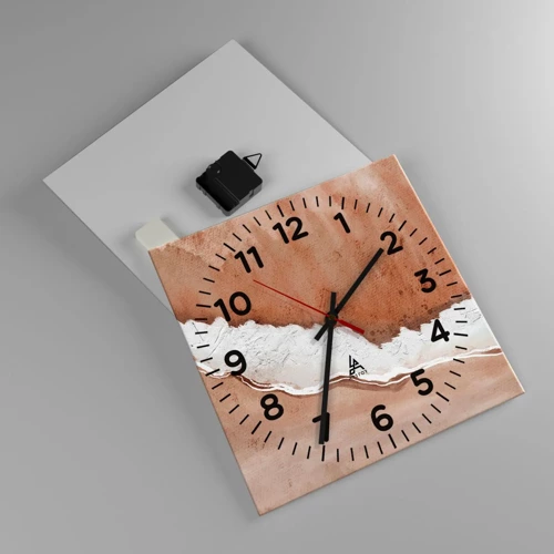Horloge murale - Pendule murale - Dans des couleurs de la terre - 30x30 cm