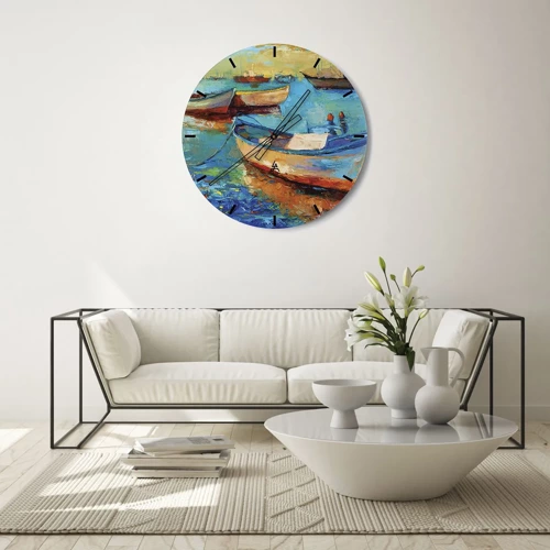 Horloge murale - Pendule murale - Dans la baie du sud - 30x30 cm