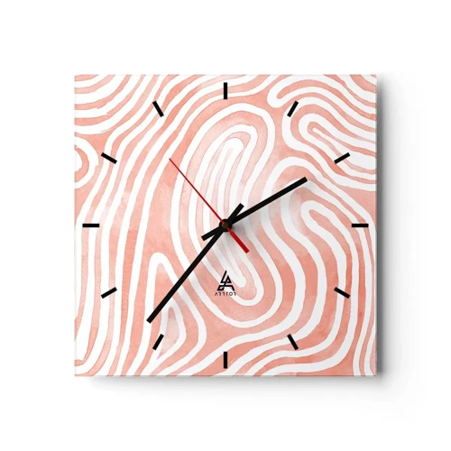 Horloge murale - Pendule murale - Dans le labyrinthe de corail - 30x30 cm