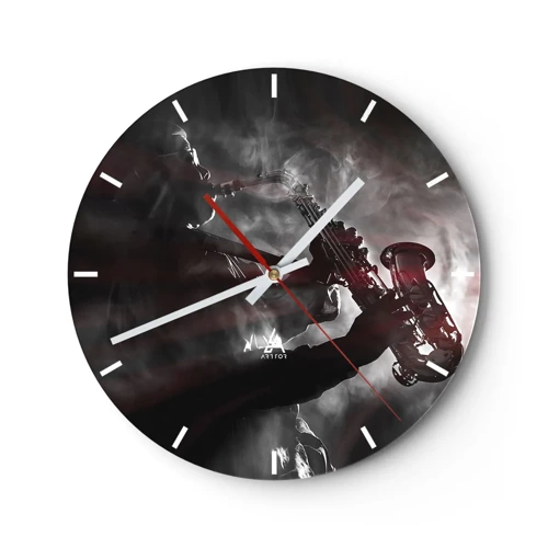 Horloge murale - Pendule murale - Dans les brumes du jazz - 30x30 cm