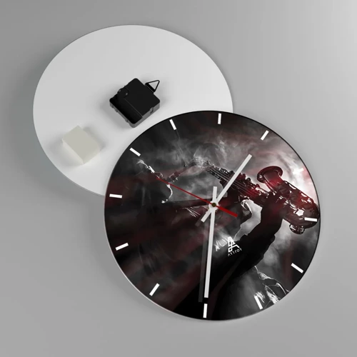 Horloge murale - Pendule murale - Dans les brumes du jazz - 30x30 cm