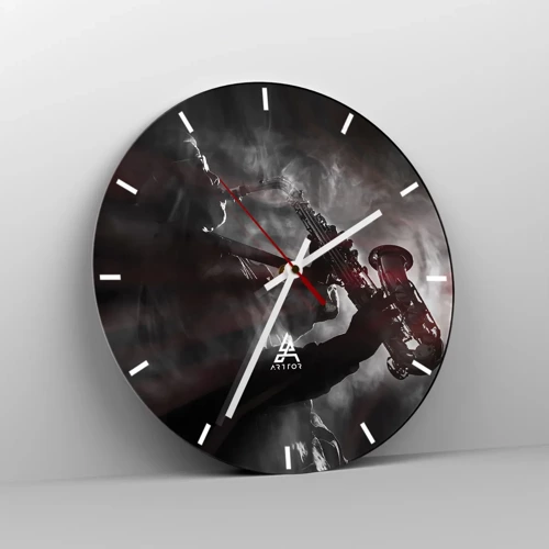 Horloge murale - Pendule murale - Dans les brumes du jazz - 30x30 cm