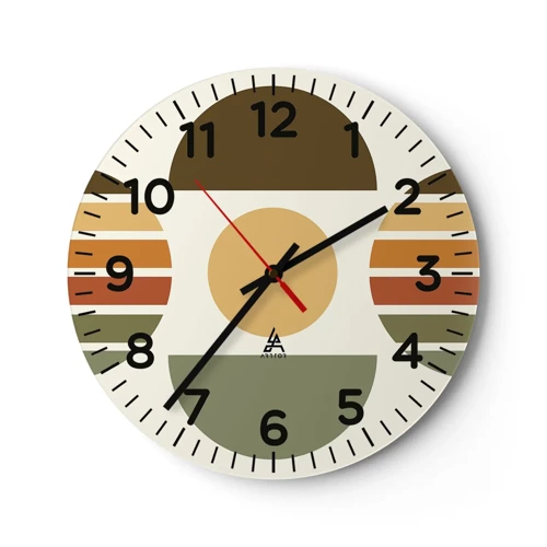Horloge murale - Pendule murale - Dans les coulaurs de la terre - 30x30 cm