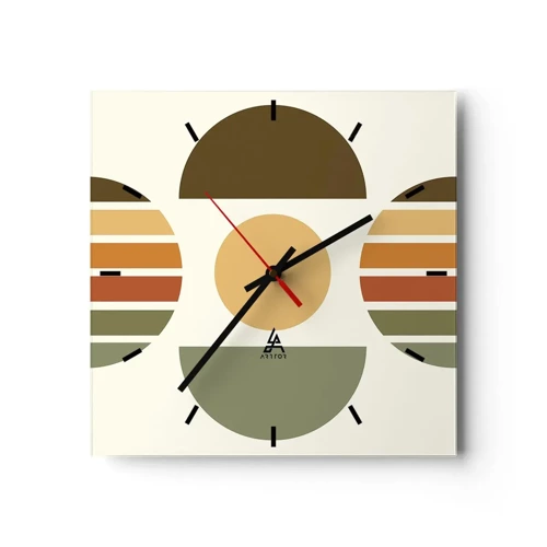 Horloge murale - Pendule murale - Dans les coulaurs de la terre - 30x30 cm