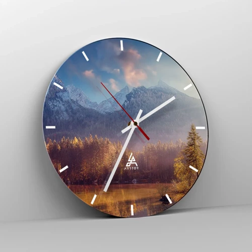 Horloge murale - Pendule murale - Dans les montagnes et les vallées - 30x30 cm