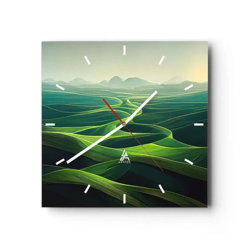 Horloge murale - Pendule murale - Dans les vallées verdoyantes - 30x30 cm
