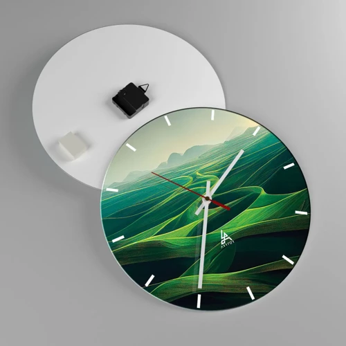 Horloge murale - Pendule murale - Dans les vallées verdoyantes - 40x40 cm