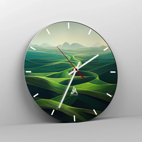 Horloge murale - Pendule murale - Dans les vallées verdoyantes - 40x40 cm