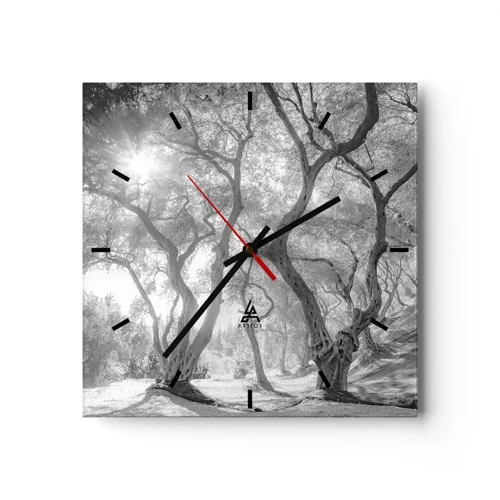 Horloge murale - Pendule murale - Dans l'oliveraie - 30x30 cm