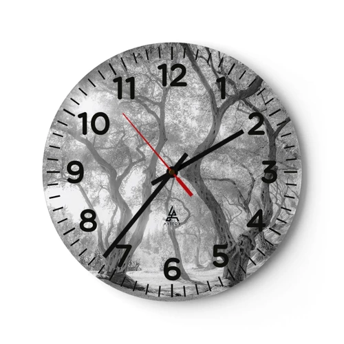 Horloge murale - Pendule murale - Dans l'oliveraie - 30x30 cm