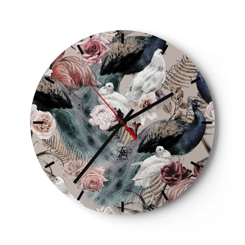Horloge murale - Pendule murale - Dans un jardin de palace - 30x30 cm