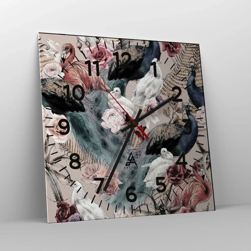 Horloge murale - Pendule murale - Dans un jardin de palace - 40x40 cm