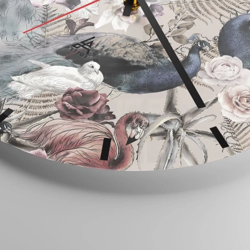 Horloge murale - Pendule murale - Dans un jardin de palace - 40x40 cm