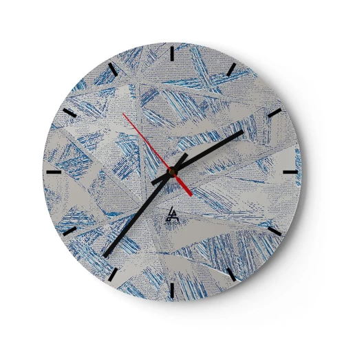 Horloge murale - Pendule murale - Dans un labyrinthe bleu-gris - 30x30 cm