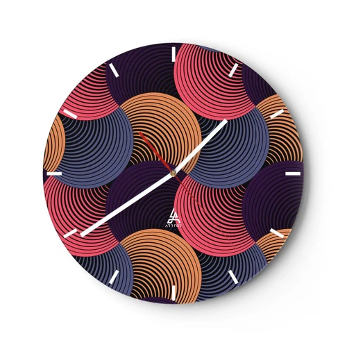 Horloge murale - Pendule murale - Dans un rythme circulaire - 30x30 cm