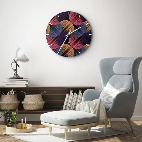 Horloge murale - Pendule murale - Dans un rythme circulaire - 30x30 cm