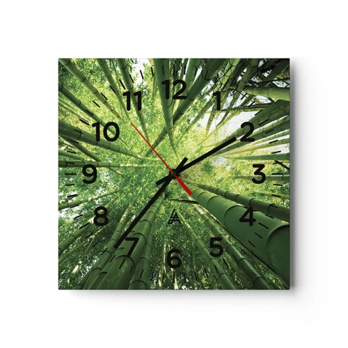 Horloge murale - Pendule murale - Dans une bambouseraie - 30x30 cm