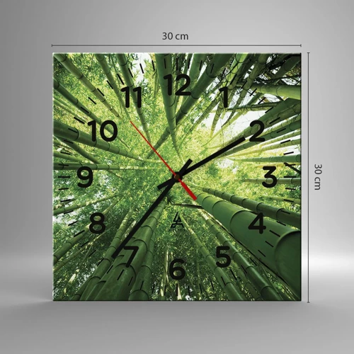 Horloge murale - Pendule murale - Dans une bambouseraie - 30x30 cm