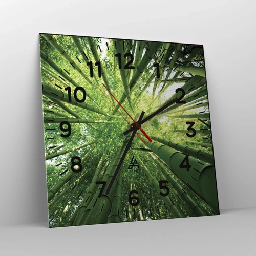 Horloge murale - Pendule murale - Dans une bambouseraie - 30x30 cm