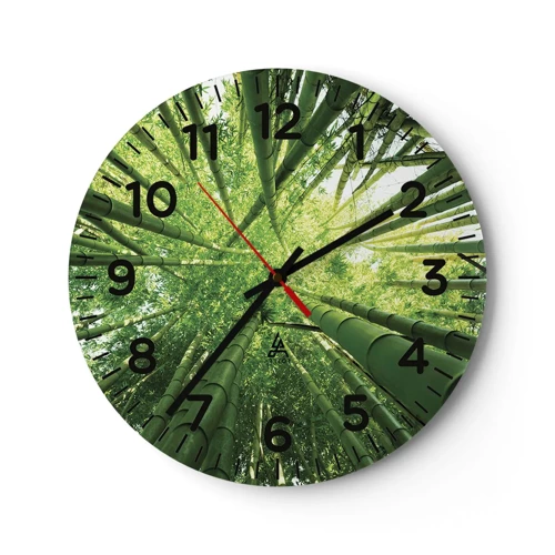 Horloge murale - Pendule murale - Dans une bambouseraie - 30x30 cm