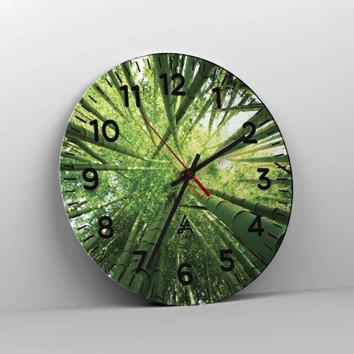 Horloge murale - Pendule murale - Dans une bambouseraie - 30x30 cm