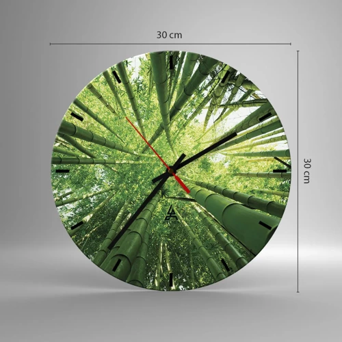 Horloge murale - Pendule murale - Dans une bambouseraie - 30x30 cm