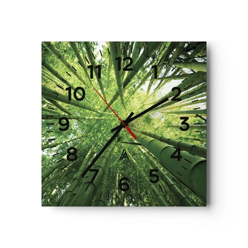 Horloge murale - Pendule murale - Dans une bambouseraie - 40x40 cm