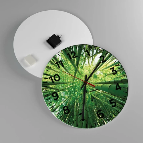 Horloge murale - Pendule murale - Dans une bambouseraie - 40x40 cm